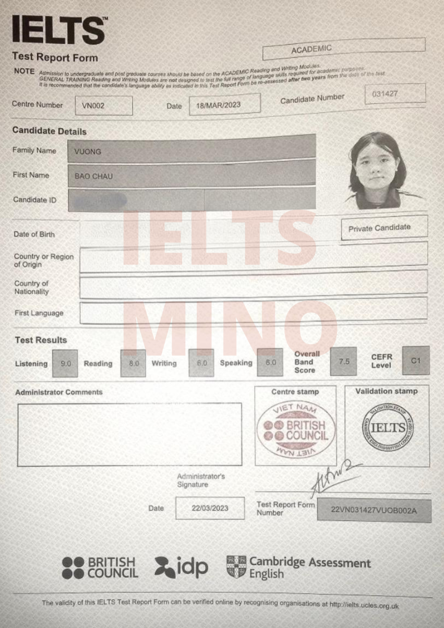 Khoá học IELTS tín Hà Nội - Cam kết đầu ra sau 03 tháng học